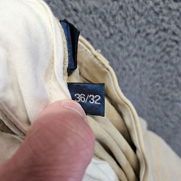 Polo by‎ Ralph Lauren Pants Mens 36x32 Beige Pleated Front Cuffed Chino - Picture 9 of 12